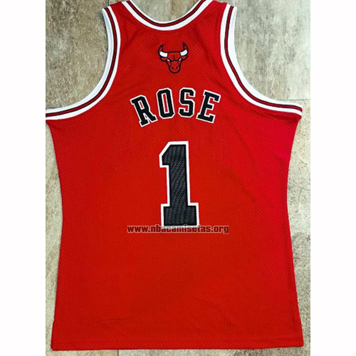 Camiseta Chicago Bulls Derrick Rose NO 1 Hardwood Classics Throwback 2008-09 Rojo